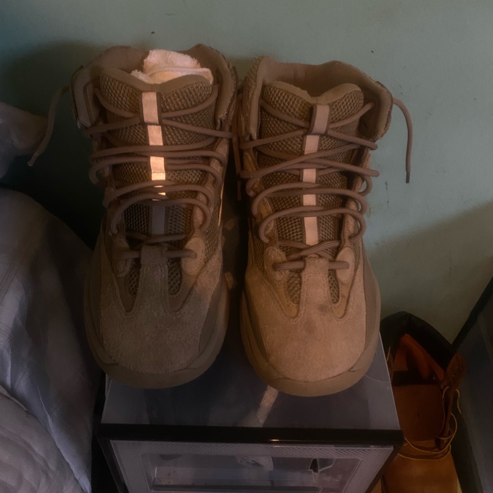 Kids Tan High-Top Sneakers